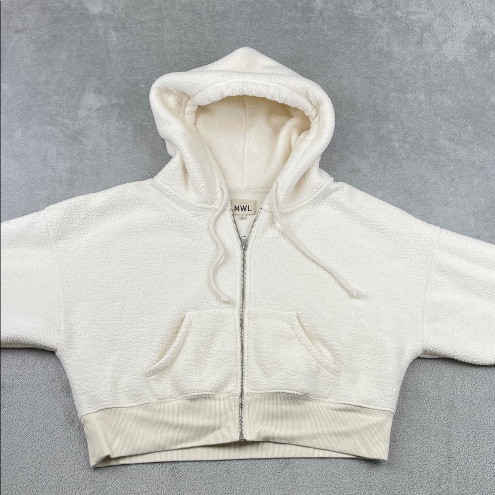 Madewell XL Cotton Blend Sherpa Fleece‎ Full Zip Comfy Cozy Hoodie Sweatshirt